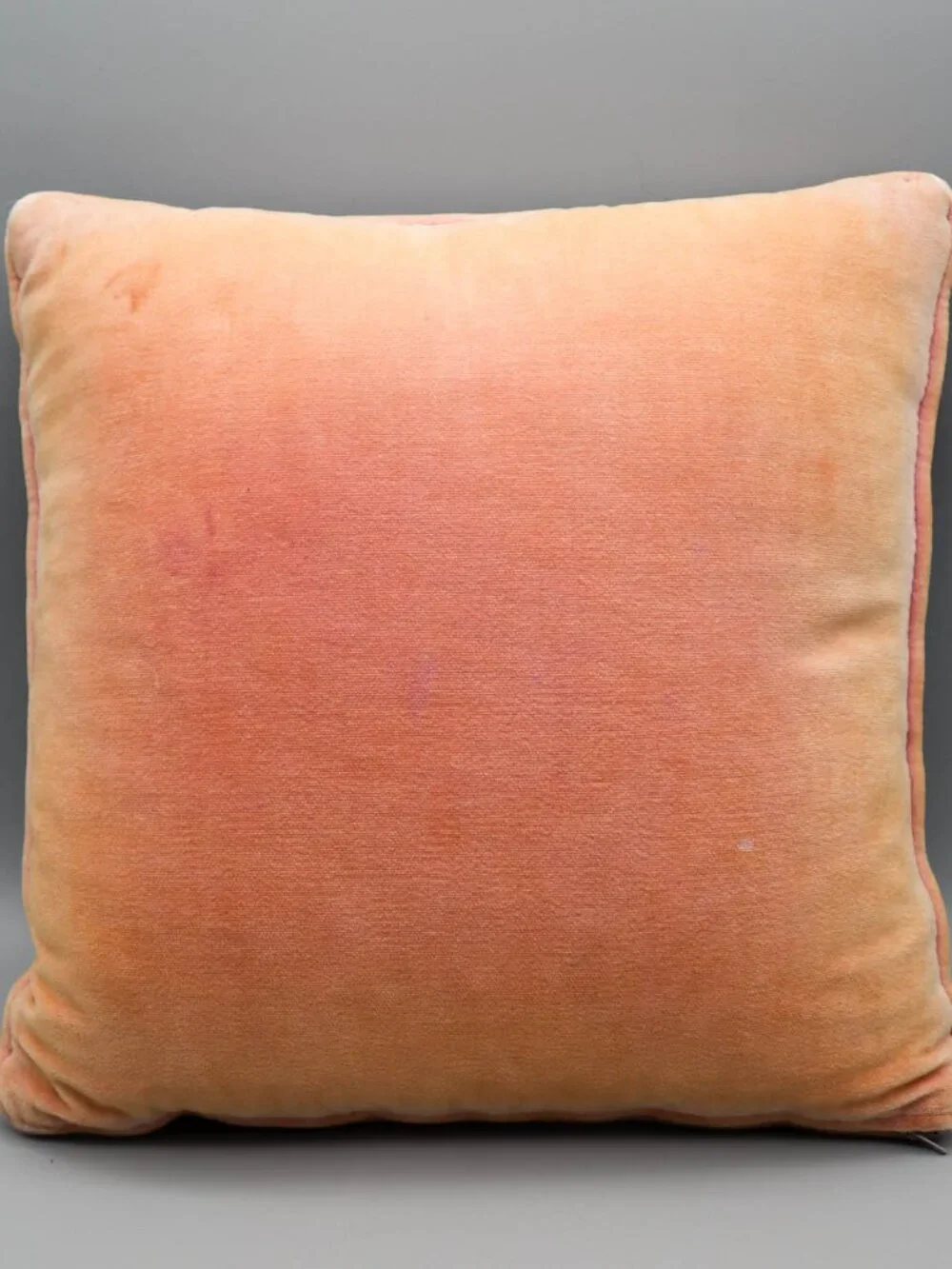 Vtg Handmade Bargello Geometric Needlepoint Throw Pillow Amethyst Velvet Backed